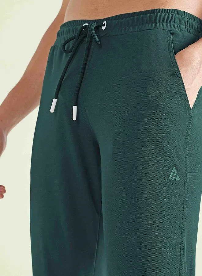 Clans&Hans Men Dark Green Regular Fit Solid Track Pants